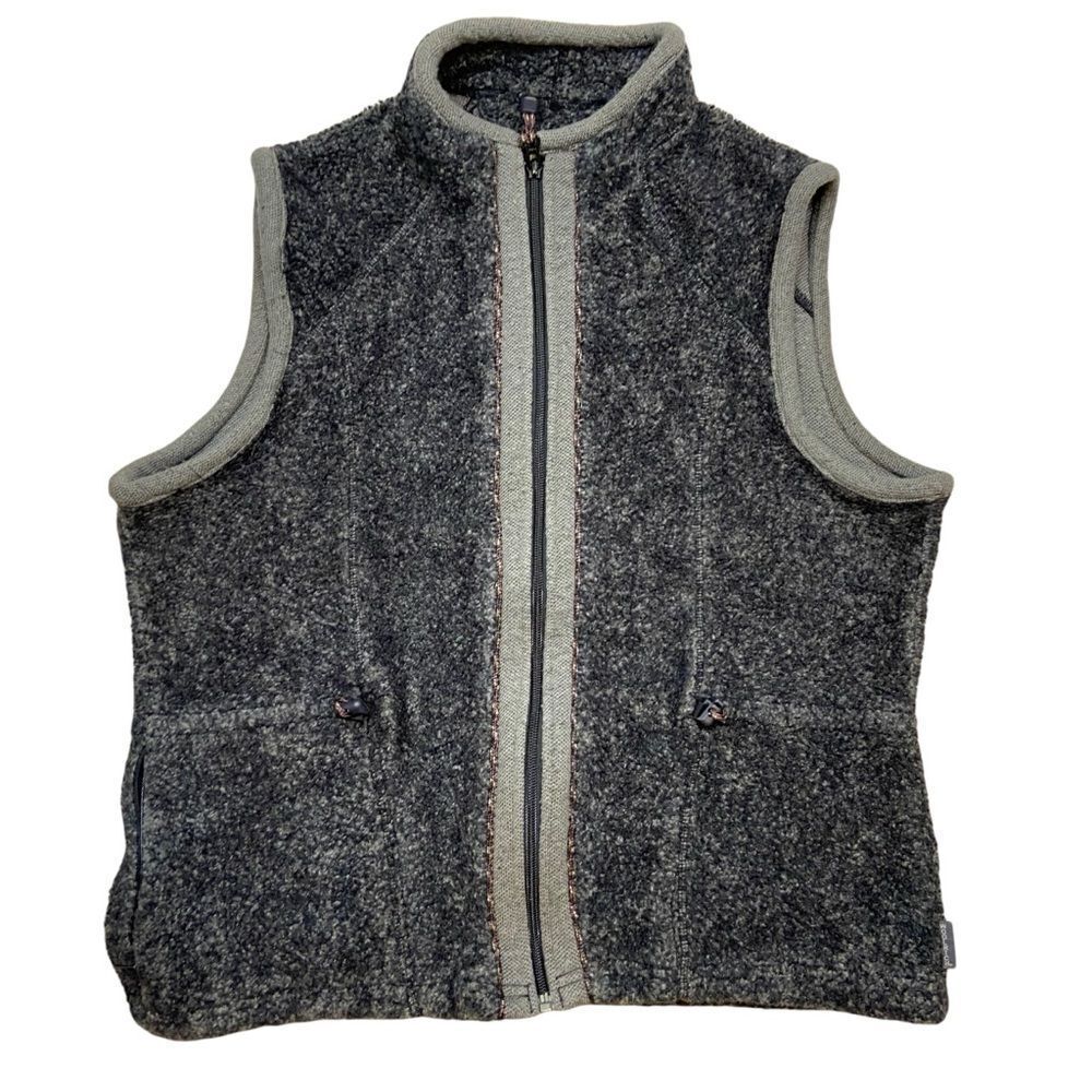Ladies WOOLRICH Zip Front Onyx Heather Fleece Vest Size XL